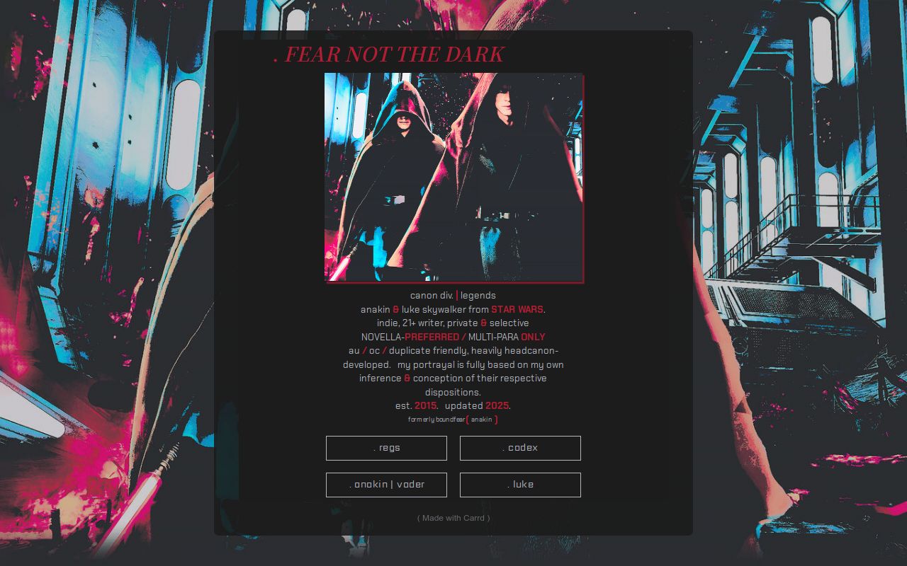 . 𝑭𝑬𝑨𝑹 𝑵𝑶𝑻 𝑻𝑯𝑬 𝑫𝑨𝑹𝑲